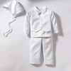 Newberry(TM/MC) Boys' 5pc Christening Suit with Paisley Vest in White