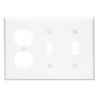 Leviton 2-Switch 1-Receptacle Plate - White