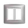 Euro Loft Retro-Fit Electrical Switch Plate Kit-Aluminum, 2-Gang