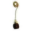 Atron Electro Industries Inc. Dark Wood Ball-shaped Pullchain with 12 Inch (30.5 cm) Brass Beade...