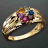 Tradition®/MD 10K Yellow Gold Engravable Genuine Birthstone Family Flower Ring