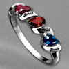 Tradition®/MD Sterling Silver Pear-shaped Stones Engravable Genuine Birthstone Ring