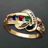 Tradition®/MD 10K Yellow Gold Engravable Genuine Birthstone Family Heart Ring