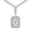 Emerald Cut Diamond Necklace (.87 ctw) 14kt White Gold
