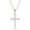 Round Diamond Cross Necklace (.45 ctw) 14kt Yellow Gold
