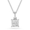 Princess Cut Diamond Necklace (.36 ctw) 14kt White Gold