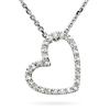 Round Diamond Heart Necklace (0.08 ctw) 14kt White Gold