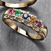 Tradition®/MD 10K Gold Family Ring With Simulated Birthstones
