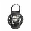7" x 7" Black Bamboo Candle Lantern