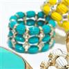 Nevada®/MD 3 Row Turquoise Stone & Gold Plated Ring
