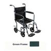 Drive Medical™ Drive Deluxe Flyweight Transport Chair, 17'' Green/Black Seat