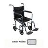 Drive Medical™ Drive Deluxe Flyweight Transport Chair, 17'' Silver/Black Seat
