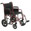 Drive Medical™ Drive Bariatric Steel Transport Chair 22'' Seat Width, Red