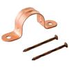 Dahl 3/4 Tube Clamps, Copper Plated Steel, 10 Clamps & 20 Nails Per Bag