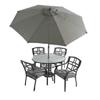 WINDSOR 5 Piece Steel Windsor Dining Set, with Cushions