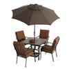 5 Piece Academy II Dining Set, with Cushions and Tile Table Top