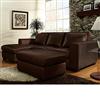 Positano Brown Leather Sectional with Ottoman