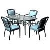 5 Piece Steel Windsor Dining Set, with Cushions