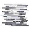 Modamo Stainless Steel Metal And Super White Glass Linear Mosaic Wall Tile