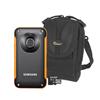 Samsung Pocket Camcorder with Lowepro Camera Bag and Lexar 8GB microSDHC Memory Card - Yellow