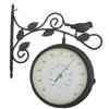 ERGO Double Outdoor Bird Bistro Clock, with Thermometer