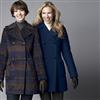 Jessica®/MD Faux-wool Solid Colour Pea Coat