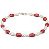 Red Coral and Freshwater Pearl Necklace 14-kt Yellow Gold