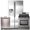 Samsung 25.5 cu. Ft. Refrigerator with 5.8 cu. Ft. Range and Tall Tub Dishwasher - Stainless Steel