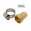 HOME GARDENER 3/4" x 3/4" Male Solid Brass Hose Coupling, with Stainless Steel Clamp