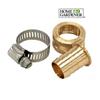 HOME GARDENER 3/4" x 3/4" Female Solid Brass Hose Coupling, with Stainless Steel Clamp