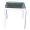 16" x 16" White Steel/Glass Side Table