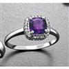 JESSICA®/MD 10K Gold Genuine Amethyst And Diamond Ring