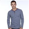 Matinique™ Cotton Heathered Jersey Striped Henley Shirt