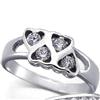 Women's Sterling Silver '4 Hearts' Ring