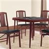 Cosco® 5-piece Dark Mahogany Finish Games Table and Set of 2 Folding Chairs Ensemble