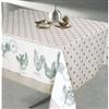 TEXSTYLES DECO 59" x 78" Taupe Rooster Country Polyester Rectangular Tablecloth