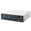 Syba InfoZone USB 3.0 4-Port Internal Hub, 3.5" or 5.25" Bay Front Panel Mounting with Fas...