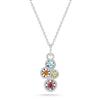 Multi-colour Gemstones and Diamond Necklace 14-kt White Gold
