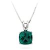 Lab Created Emerald Solitaire Pendant 14-kt White Gold