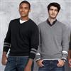 Nevada®/MD Solid V-Neck Sweater With Striped Cuffs