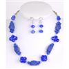Christina C Blue Chain Necklace and Earring Set