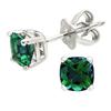 Lab Created Emerald Earrings 14-kt White Gold
