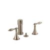 Kohler Finial Traditional Bidet Faucet With Lever Handles And Matching Handle Inserts