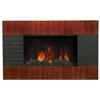 Modern Homes Electric Wall Mounted Fireplace - Mahogany Effect Wood Panel Design, Slim