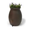 Algreen Castilla 50 Gallon Decorative Rain Barrel with Integrated Planter - Dark Brown