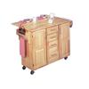 Home Styles Wood Top Kitchen Cart With Wood Drop Leaf Breakfast Bar