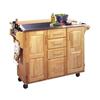 Home Styles Stainless Steel Top Kitchen Cart With Wood Drop Leaf Breakfast Bar