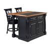 Monarch Monarch Island With Granite Top And Two Stools - Black