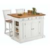Home Styles Kitchen Island With Two Stools - White
