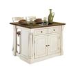 Monarch Monarch Island With Granite Top And Two Stools - Antique White